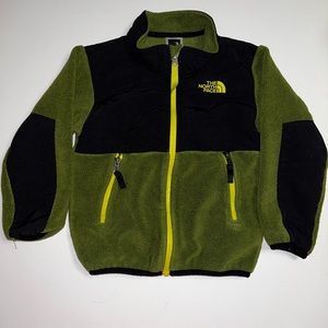 Toddler 4T Green and black Fleece North Face zip up jacket